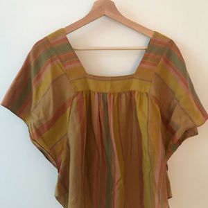 Madewell multi colored strip cotton top